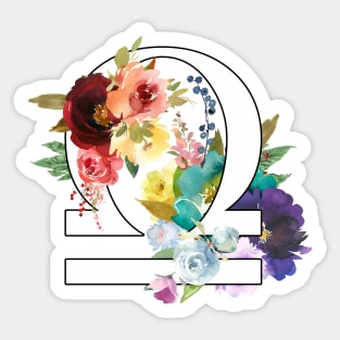 Libra Horoscope Zodiac Rainbow Flowers Design Sticker